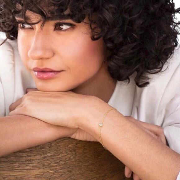 Marrin Costello NIP 14K Gold Plated Sterling Silver White Topaz Soleil Bracelet - Picture 9 of 11